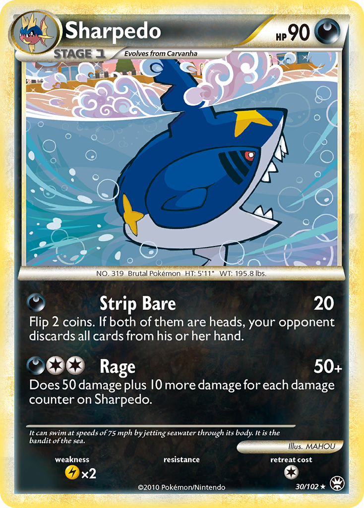 Sharpedo (30/102) [HeartGold & SoulSilver: Triumphant] | Card Merchant Takapuna