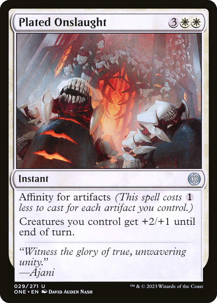 Plated Onslaught [Phyrexia: All Will Be One] | Card Merchant Takapuna