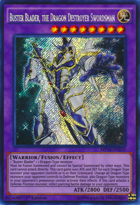 Buster Blader, the Dragon Destroyer Swordsman [MP16-EN210] Secret Rare | Card Merchant Takapuna