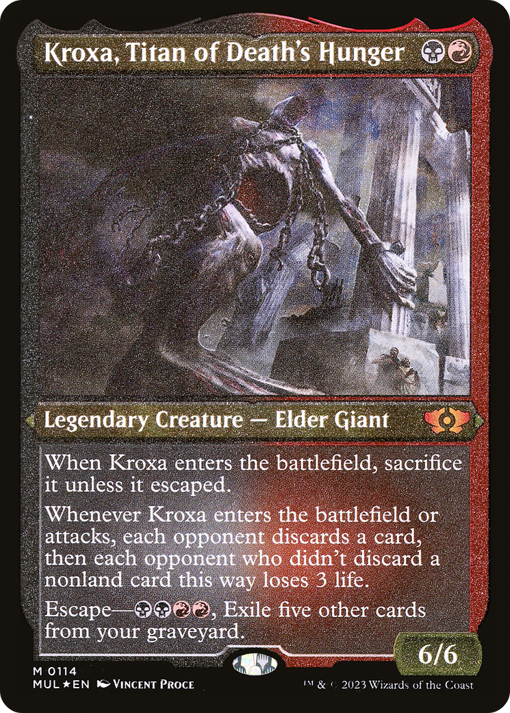 Kroxa, Titan of Death's Hunger (Foil Etched) [Multiverse Legends] | Card Merchant Takapuna