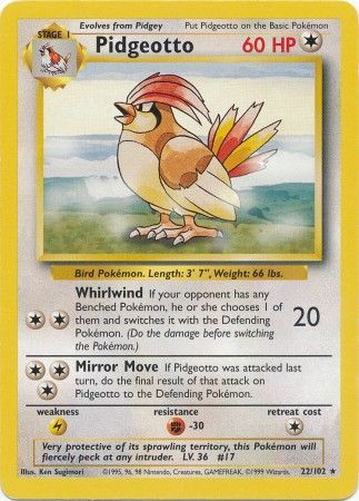 Pidgeotto (22/102) [Base Set Unlimited] | Card Merchant Takapuna