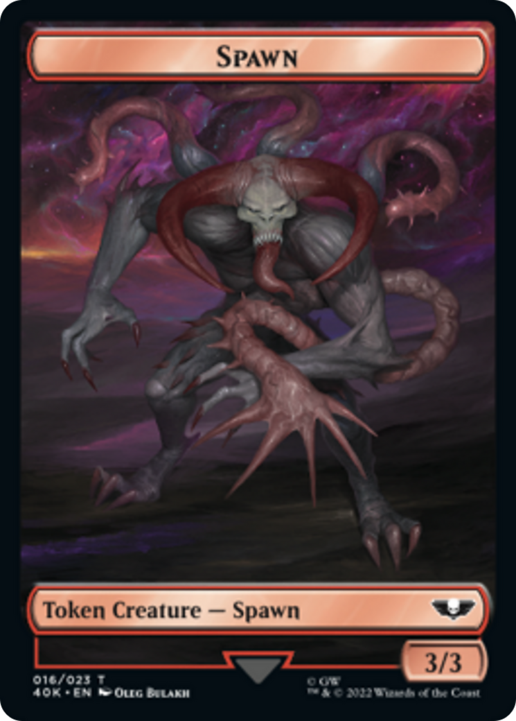 Spawn // Blue Horror Double-Sided Token [Warhammer 40,000 Tokens] | Card Merchant Takapuna