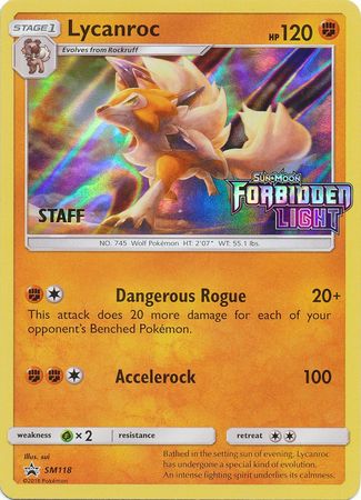 Lycanroc (SM118) (Staff Prerelease Promo) [Sun & Moon: Black Star Promos] | Card Merchant Takapuna