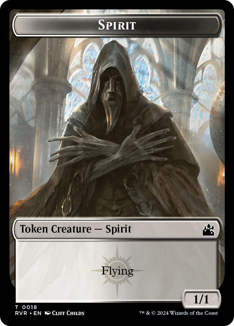 Spirit (0018) // Soldier Double-Sided Token [Ravnica Remastered Tokens] | Card Merchant Takapuna