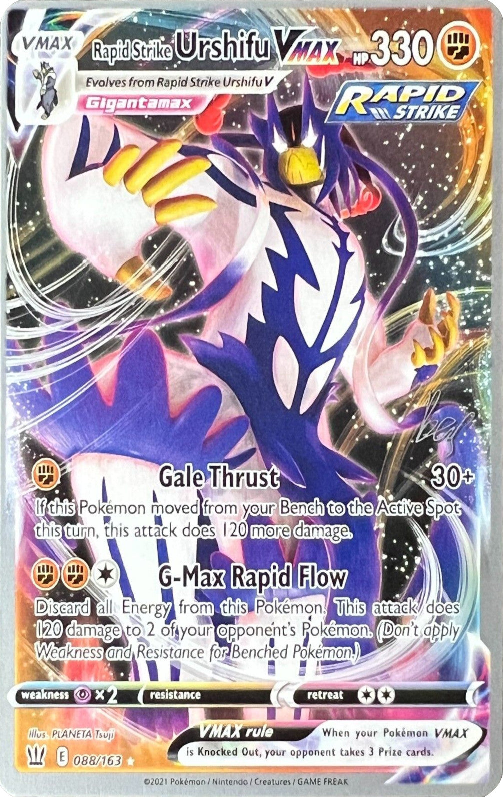 Rapid Strike Urshifu VMAX (088/163) (Cheryl Again - Sebastian Lashmet) [World Championships 2022] | Card Merchant Takapuna