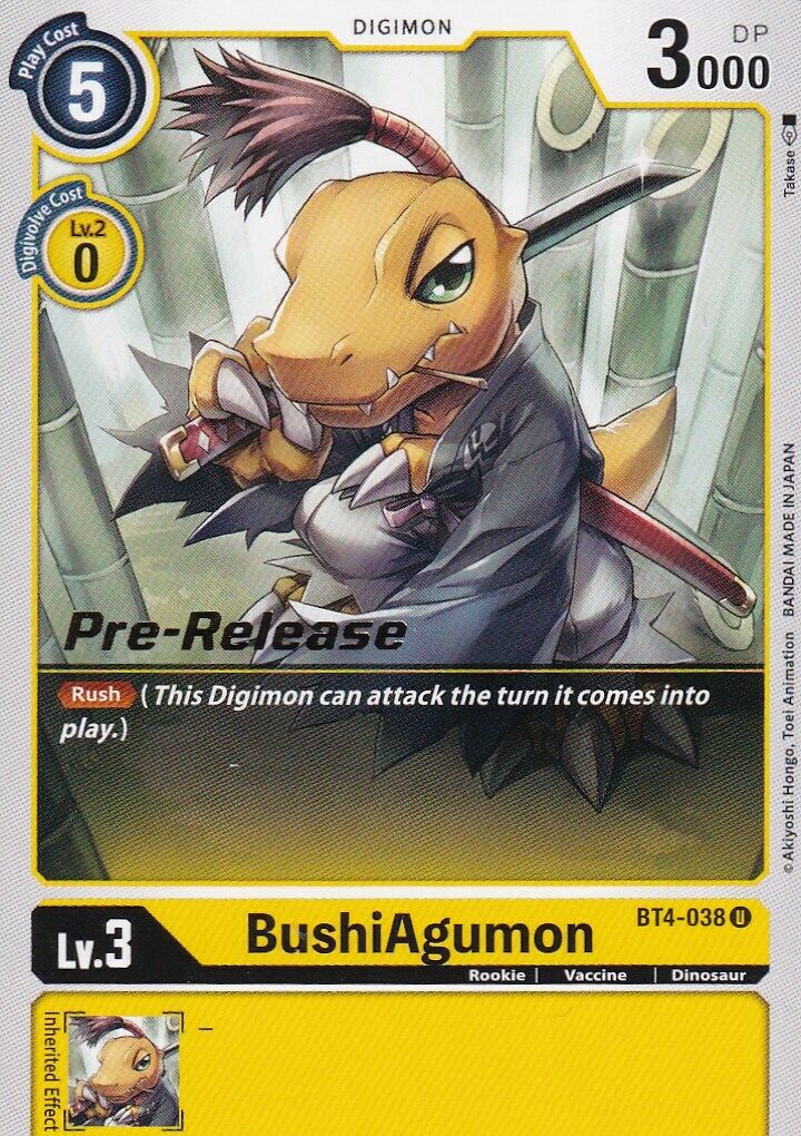 BushiAgumon [BT4-038] [Great Legend Pre-Release Promos] | Card Merchant Takapuna