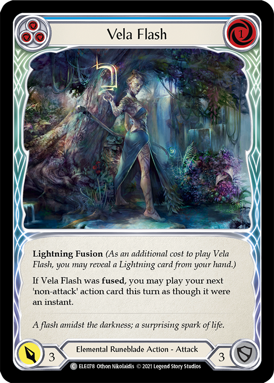 Vela Flash (Blue) [ELE078] (Tales of Aria)  1st Edition Rainbow Foil | Card Merchant Takapuna