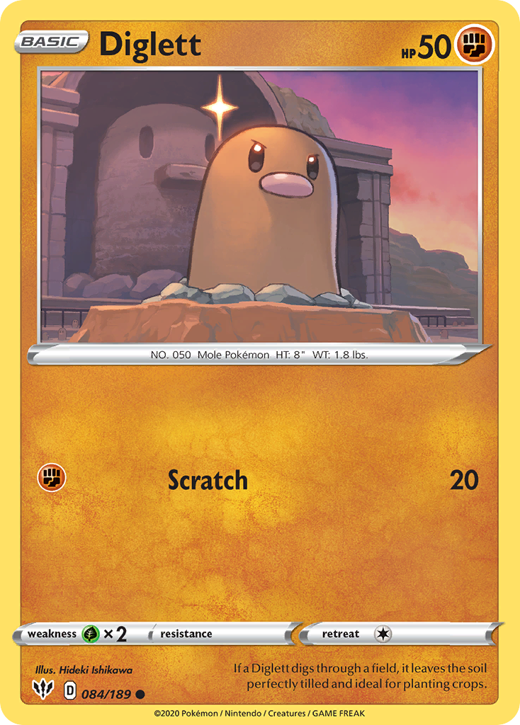 Diglett (084/189) [Sword & Shield: Darkness Ablaze] | Card Merchant Takapuna