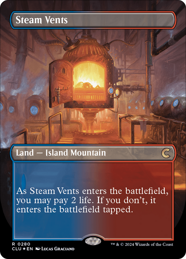 Steam Vents (Borderless) [Ravnica: Clue Edition] | Card Merchant Takapuna