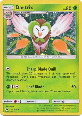 Dartrix (10/149) (Cosmos Holo) [Sun & Moon: Base Set] | Card Merchant Takapuna