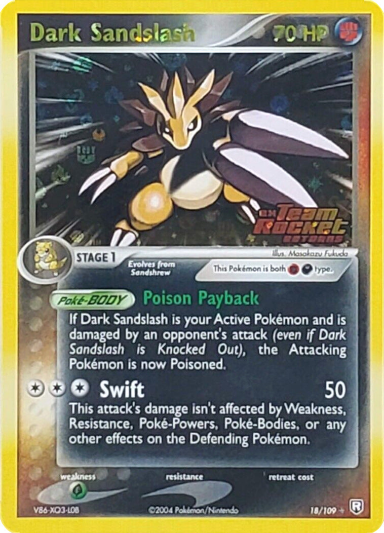 Dark Sandslash (18/109) (Stamped) [EX: Team Rocket Returns] | Card Merchant Takapuna