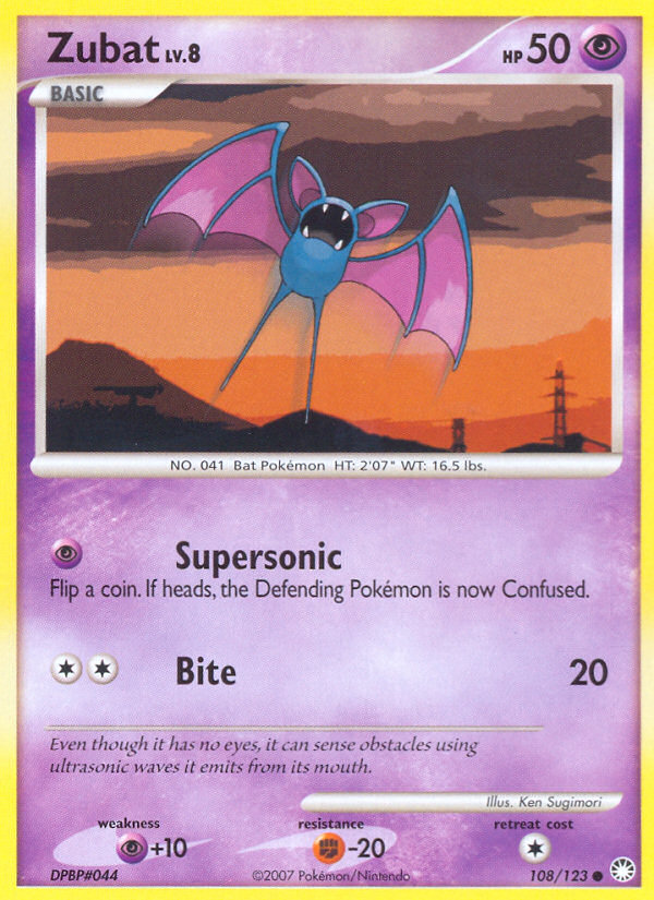 Zubat (108/123) [Diamond & Pearl: Mysterious Treasures] | Card Merchant Takapuna