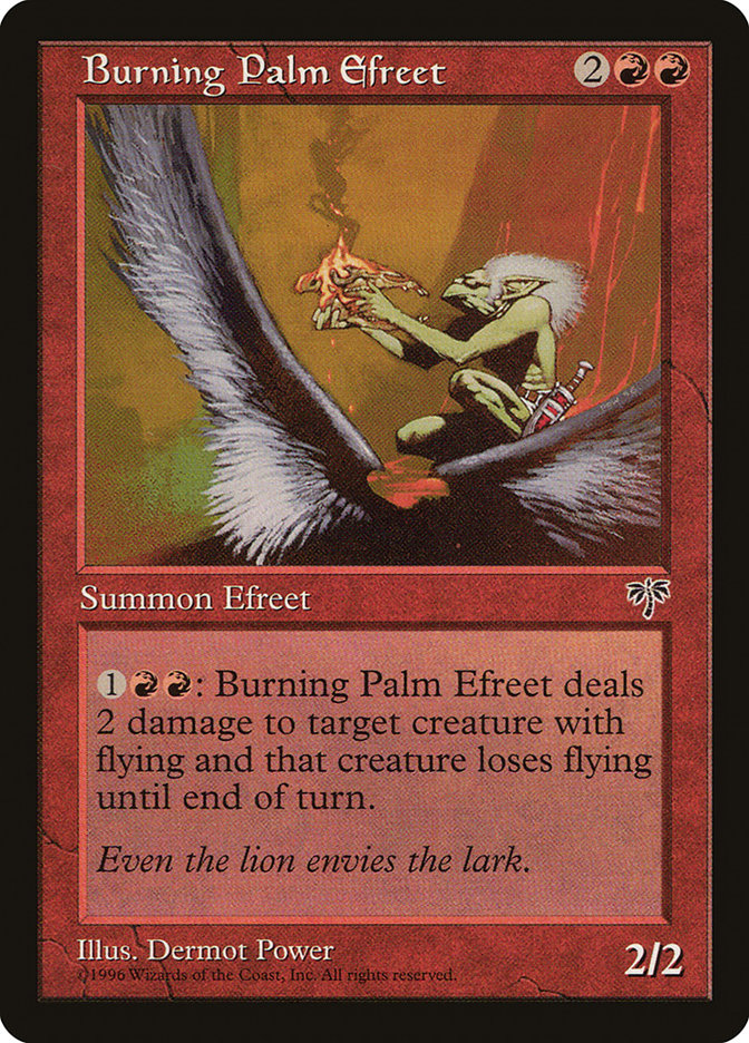 Burning Palm Efreet [Mirage] | Card Merchant Takapuna