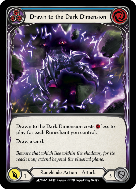 Drawn to the Dark Dimension (Blue) [ARC099-C] (Arcane Rising)  1st Edition Normal | Card Merchant Takapuna