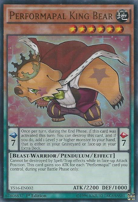 Performapal King Bear [YS16-EN002] Ultra Rare | Card Merchant Takapuna