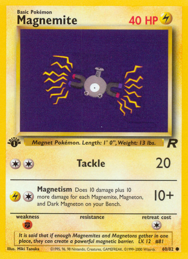 Magnemite (60/82) [Team Rocket 1st Edition] | Card Merchant Takapuna