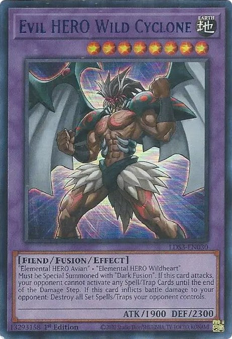 Evil HERO Wild Cyclone (Blue) [LDS3-EN030] Ultra Rare | Card Merchant Takapuna