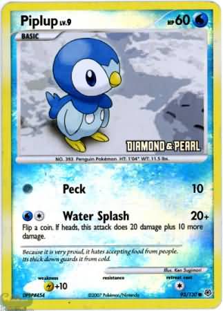 Piplup (93/130) [Burger King Promos: 2008 Collection] | Card Merchant Takapuna