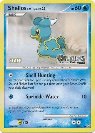 Shellos East Sea (106/132) (Origins Game Fair 2008 Staff) [Nintendo: Black Star Promos] | Card Merchant Takapuna