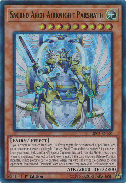 Sacred Arch-Airknight Parshath [SR05-EN001] Ultra Rare | Card Merchant Takapuna