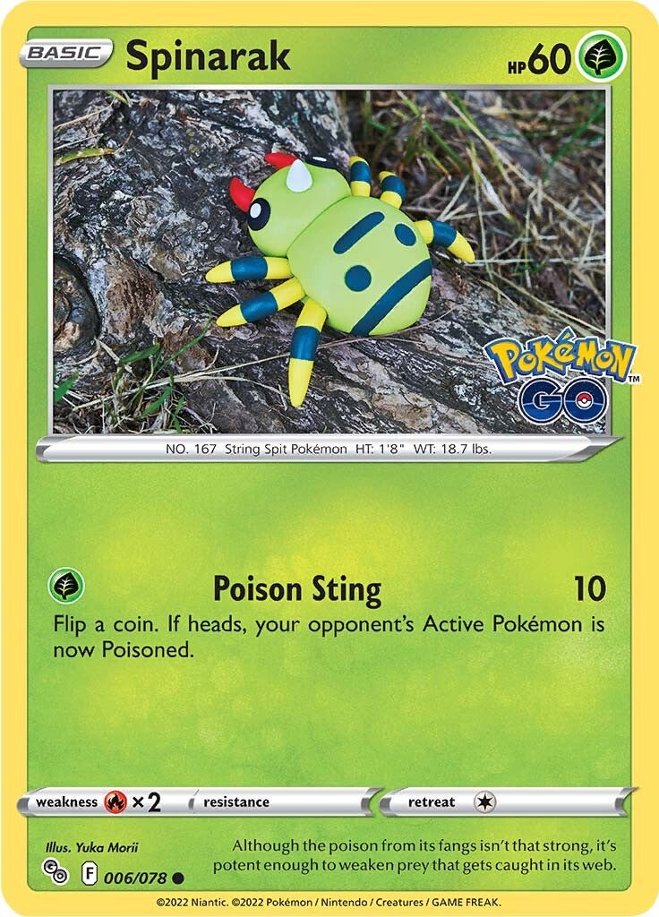 Spinarak (006/078) [Pokémon GO] | Card Merchant Takapuna