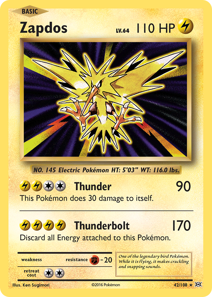 Zapdos (42/108) [XY: Evolutions] | Card Merchant Takapuna