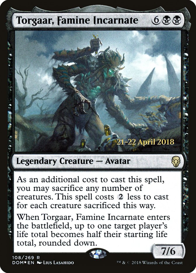 Torgaar, Famine Incarnate [Dominaria Prerelease Promos] | Card Merchant Takapuna