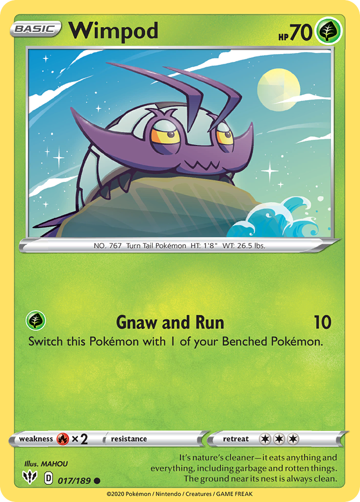 Wimpod (017/189) [Sword & Shield: Darkness Ablaze] | Card Merchant Takapuna