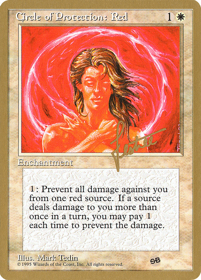 Circle of Protection: Red (Bertrand Lestree) (SB) (4ED) [Pro Tour Collector Set] | Card Merchant Takapuna