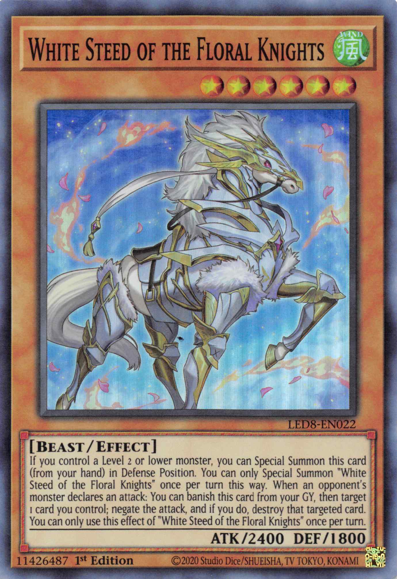 White Steed of the Floral Knights [LED8-EN022] Super Rare | Card Merchant Takapuna