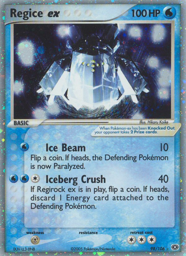 Regice ex (98/106) [EX: Emerald] | Card Merchant Takapuna