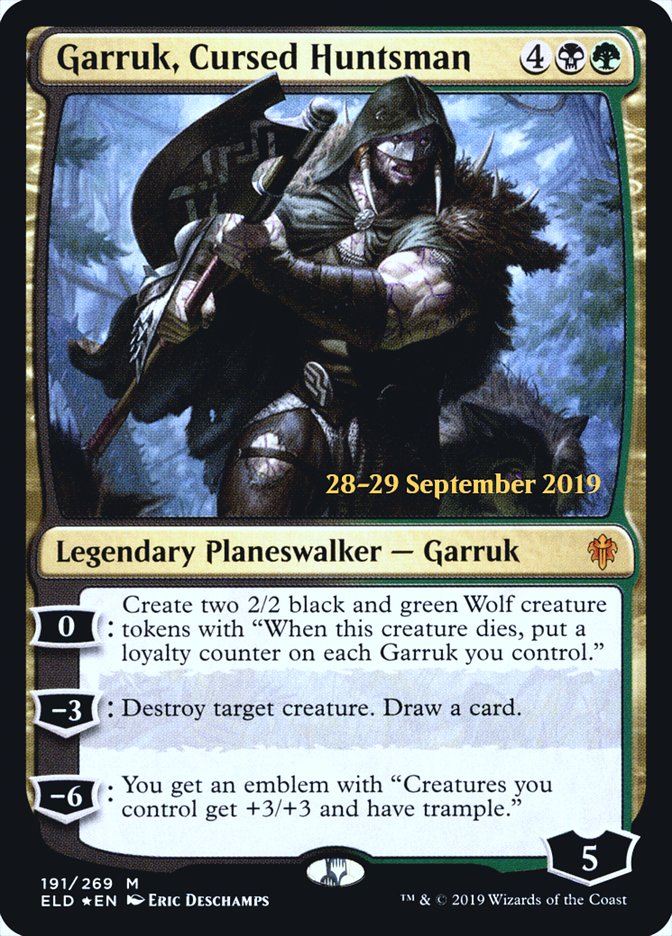 Garruk, Cursed Huntsman [Throne of Eldraine Prerelease Promos] | Card Merchant Takapuna