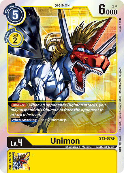 Unimon [ST3-07] (Event Pack) [Starter Deck: Heaven's Yellow Promos] | Card Merchant Takapuna