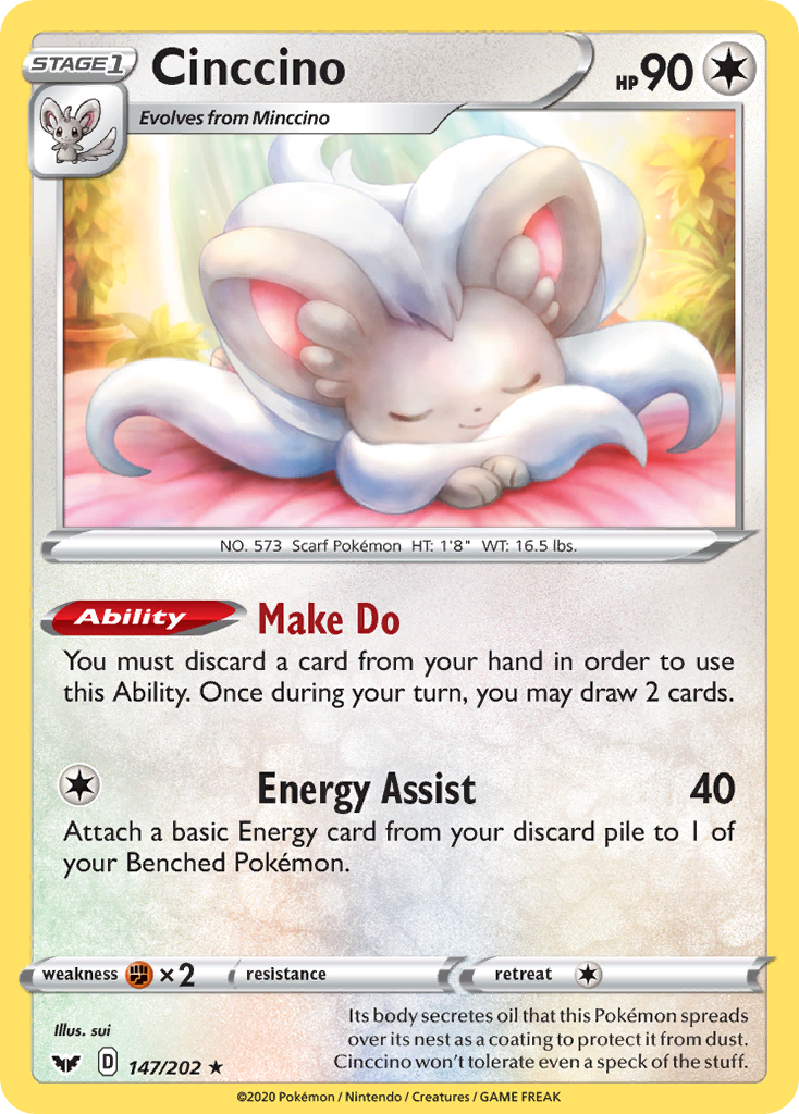 Cinccino (147/202) [Sword & Shield: Base Set] | Card Merchant Takapuna