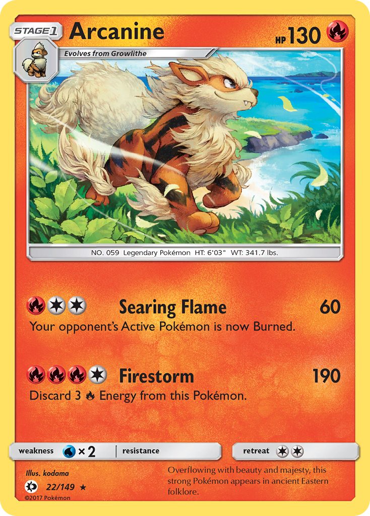 Arcanine (22/149) [Sun & Moon: Base Set] | Card Merchant Takapuna