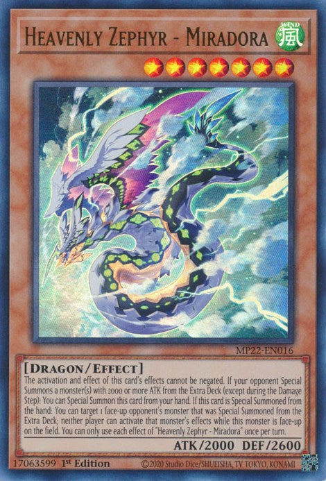 Heavenly Zephyr - Miradora [MP22-EN016] Ultra Rare | Card Merchant Takapuna