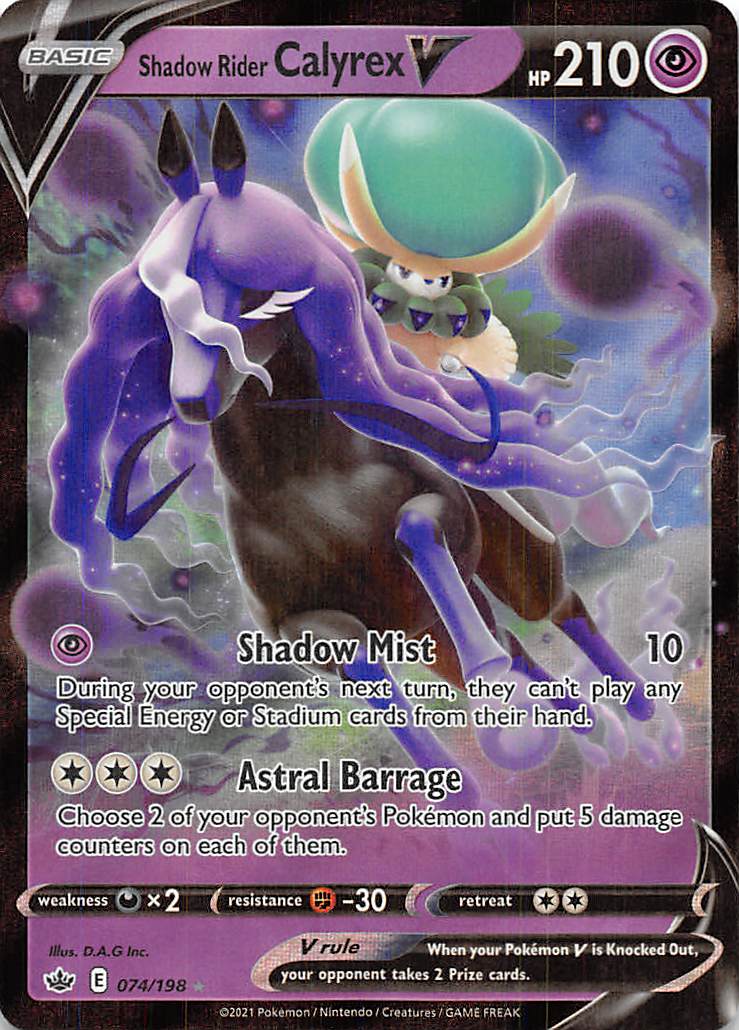 Shadow Rider Calyrex V (074/198) [Sword & Shield: Chilling Reign] | Card Merchant Takapuna