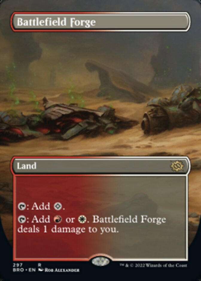 Battlefield Forge (Borderless Alternate Art) [The Brothers' War] | Card Merchant Takapuna