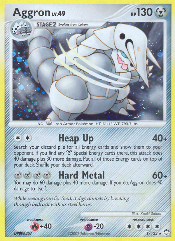 Aggron (1/123) [Diamond & Pearl: Mysterious Treasures] | Card Merchant Takapuna