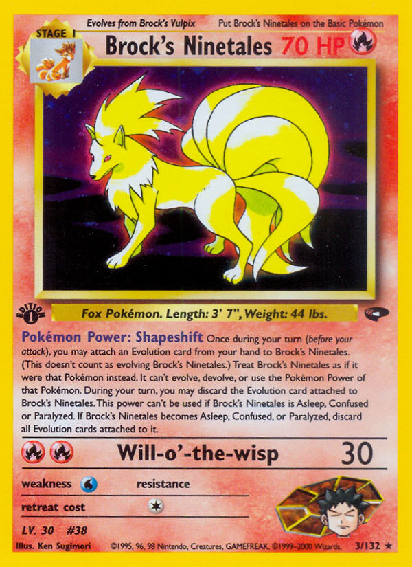 Brock's Ninetales (3/132) [Gym Challenge 1st Edition] | Card Merchant Takapuna