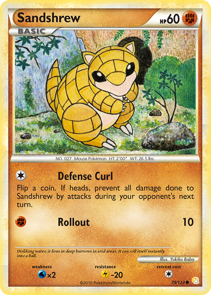 Sandshrew (79/123) [HeartGold & SoulSilver: Base Set] | Card Merchant Takapuna