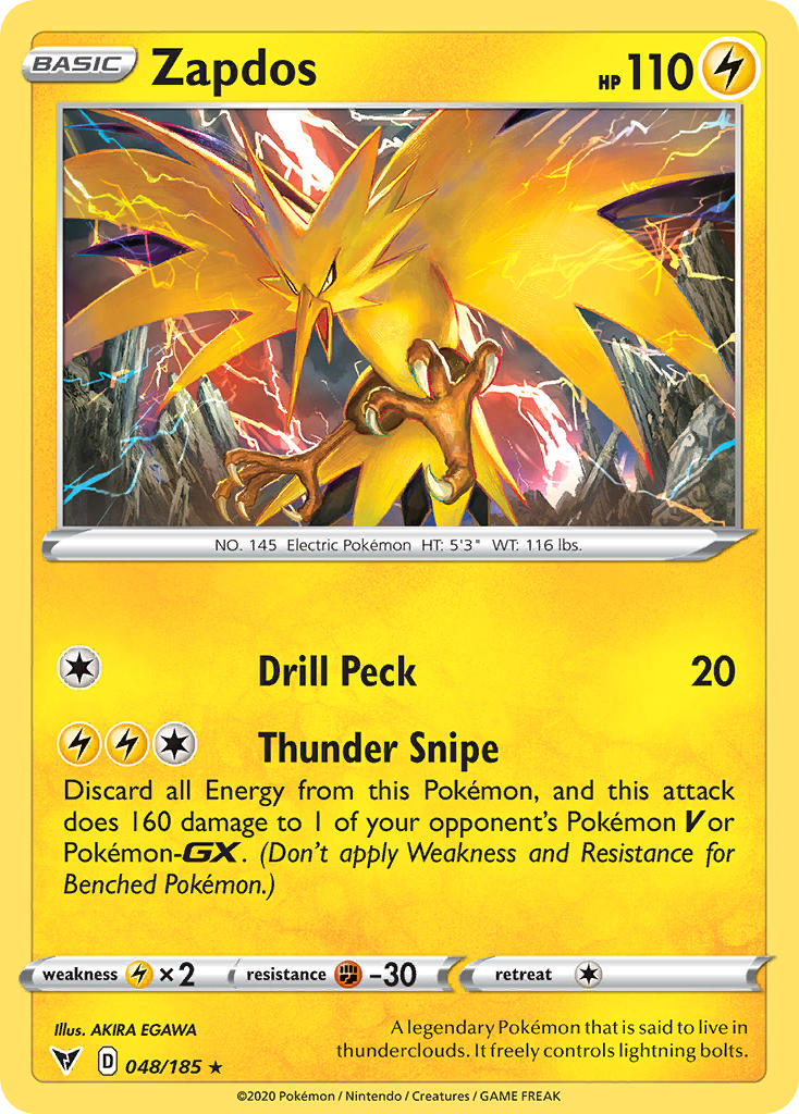 Zapdos (048/185) [Sword & Shield: Vivid Voltage] | Card Merchant Takapuna