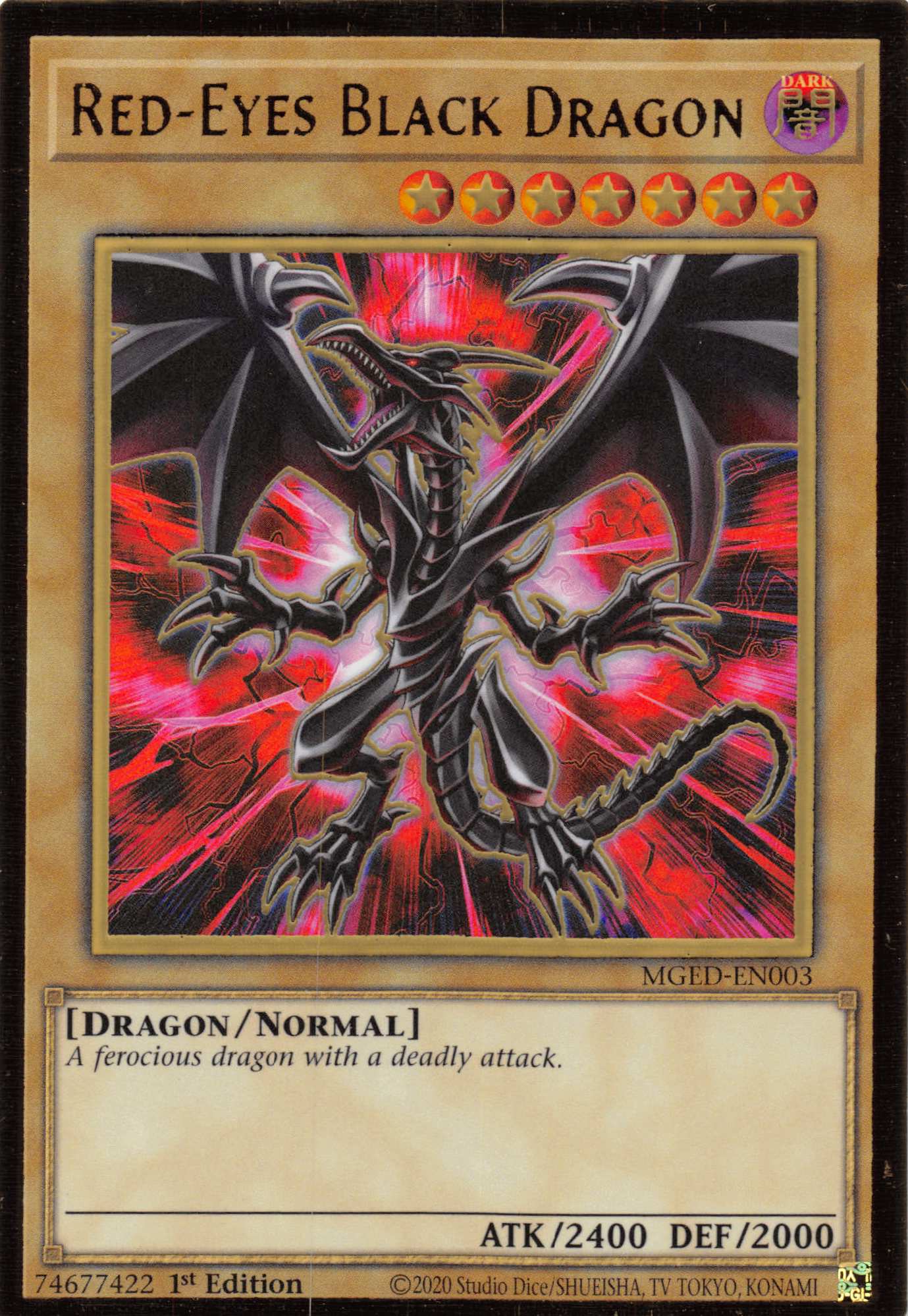 Red-Eyes Black Dragon (Alternate Art) [MGED-EN003] Gold Rare | Card Merchant Takapuna