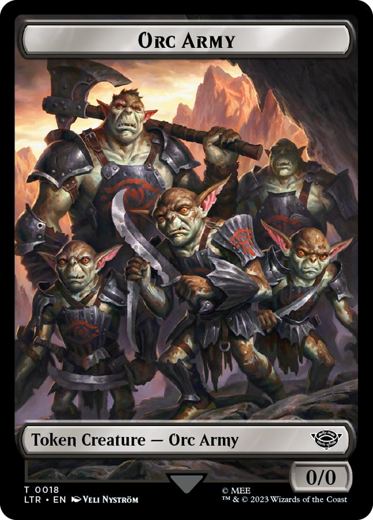 Orc Army (0018) // Food (0024) Double-Sided Token (Surge Foil) [The Lord of the Rings: Tales of Middle-Earth Tokens] | Card Merchant Takapuna