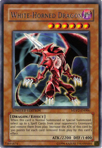 White-Horned Dragon [MDP2-EN006] Rare | Card Merchant Takapuna