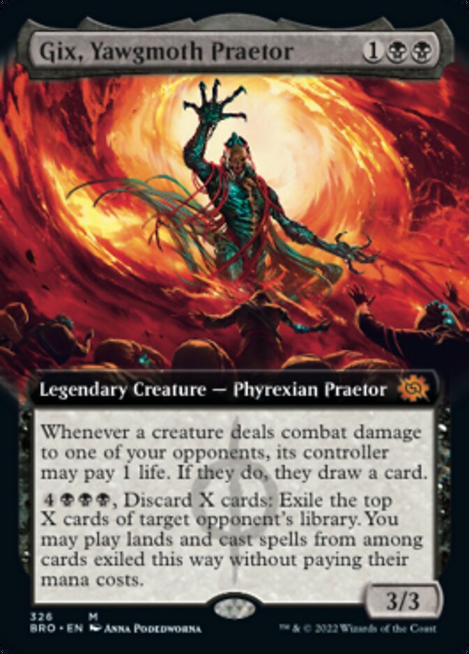 Gix, Yawgmoth Praetor (Extended Art) [The Brothers' War] | Card Merchant Takapuna