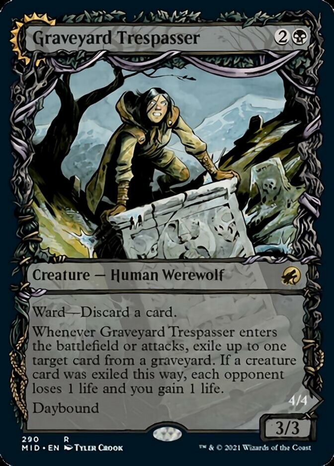 Graveyard Trespasser // Graveyard Glutton (Showcase Equinox) [Innistrad: Midnight Hunt] | Card Merchant Takapuna