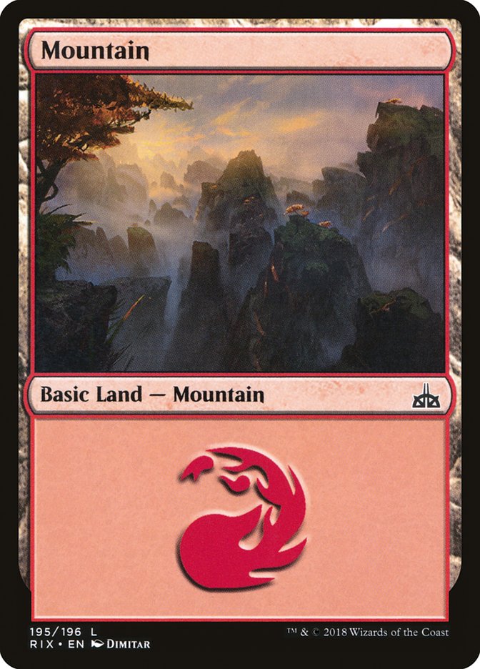 Mountain (195) [Rivals of Ixalan] | Card Merchant Takapuna