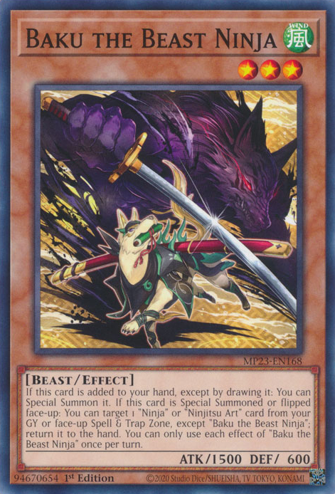 Baku the Beast Ninja [MP23-EN168] Common | Card Merchant Takapuna