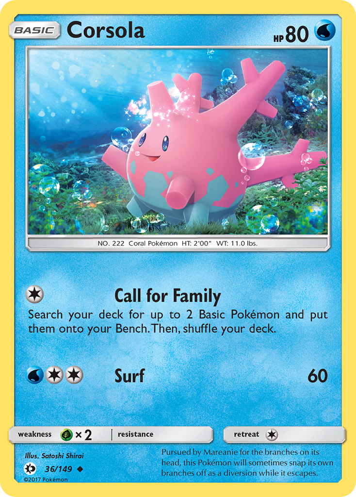 Corsola (36/149) [Sun & Moon: Base Set] | Card Merchant Takapuna